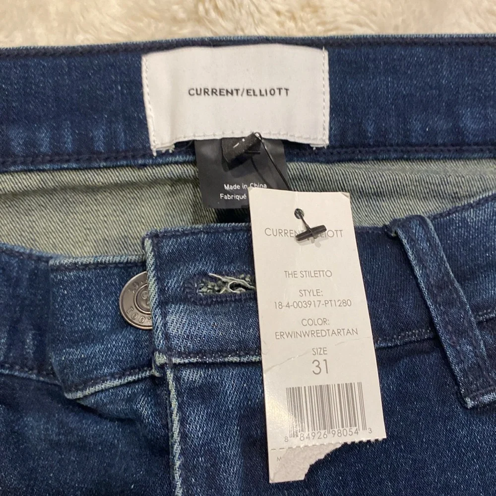 Current/Elliott the Stiletto in Ervin skinny plaid packets jeans size 12